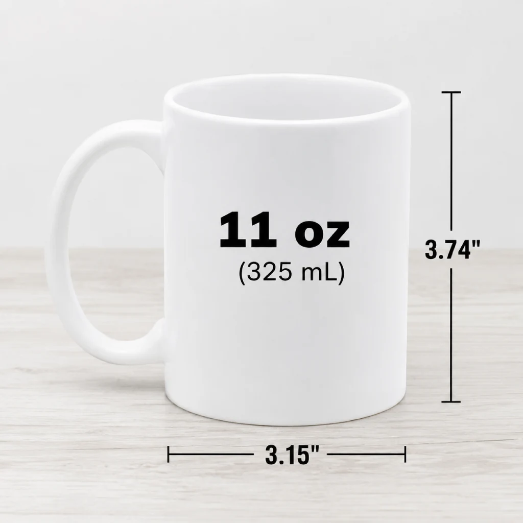 Caneca de cerâmica branca personalizada
