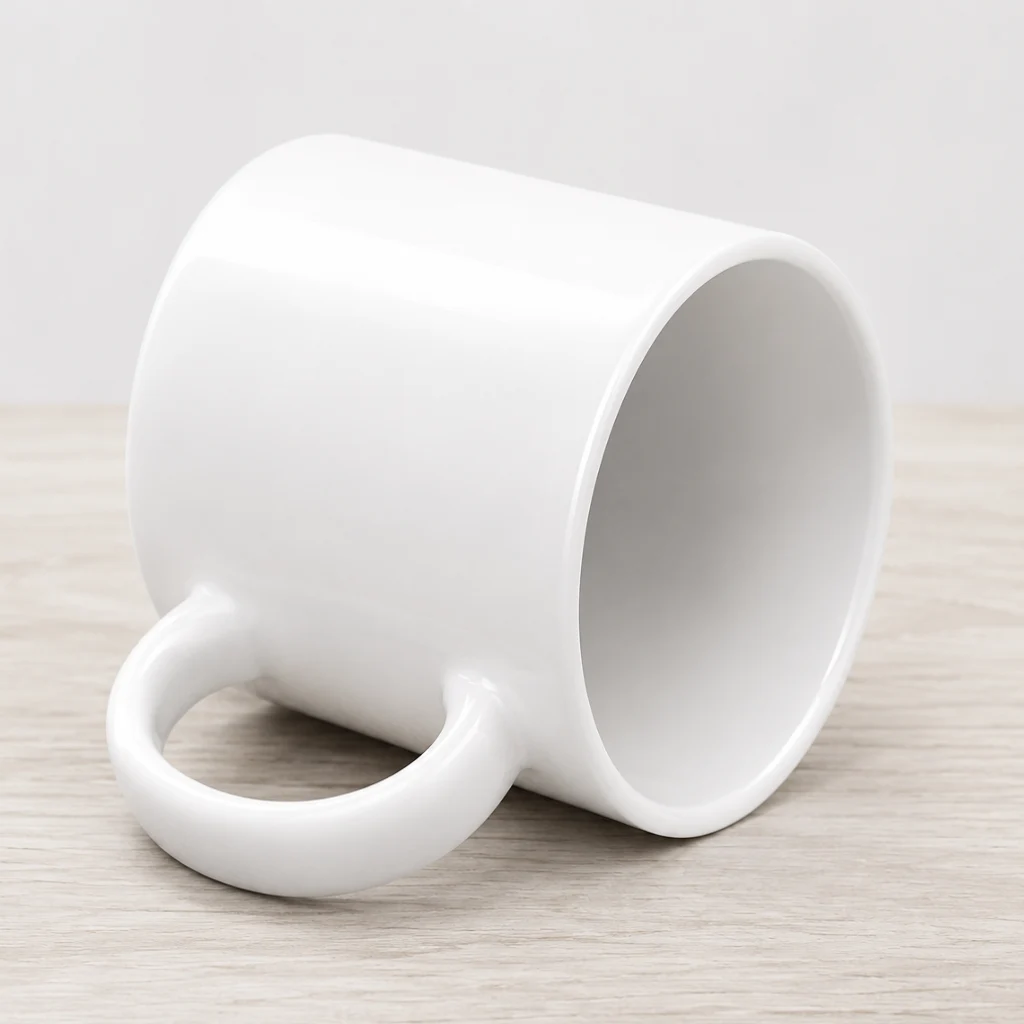 Caneca de cerâmica branca personalizada